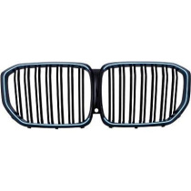 BMW X5 G05 2019+ (Med Kamera) Dubbelribbad Blanksvart LED-Belysning Sportgrill / Njurar DIEDERICHS